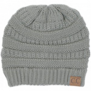 Skullies & Beanies Warm Soft Cable Knit Skull Cap Slouchy Beanie Winter Hat (Natural Grey) - CD12MWWERKH $9.72
