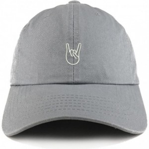 Baseball Caps Rock On Embroidered Low Profile Soft Cotton Dad Hat Cap - Grey - CS18D55CDT3 $15.37