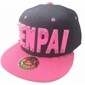 Baseball Caps Senpai HAT in Black with Pink Brim - Sparkling Pink - CG1888HZC35 $34.94
