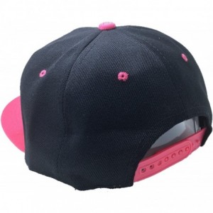 Baseball Caps Senpai HAT in Black with Pink Brim - Sparkling Pink - CG1888HZC35 $34.94