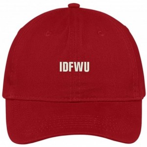 Baseball Caps IDFWU Embroidered Brushed Cotton Adjustable Cap Dad Hat - Red - CX12MS0FHL3 $19.67