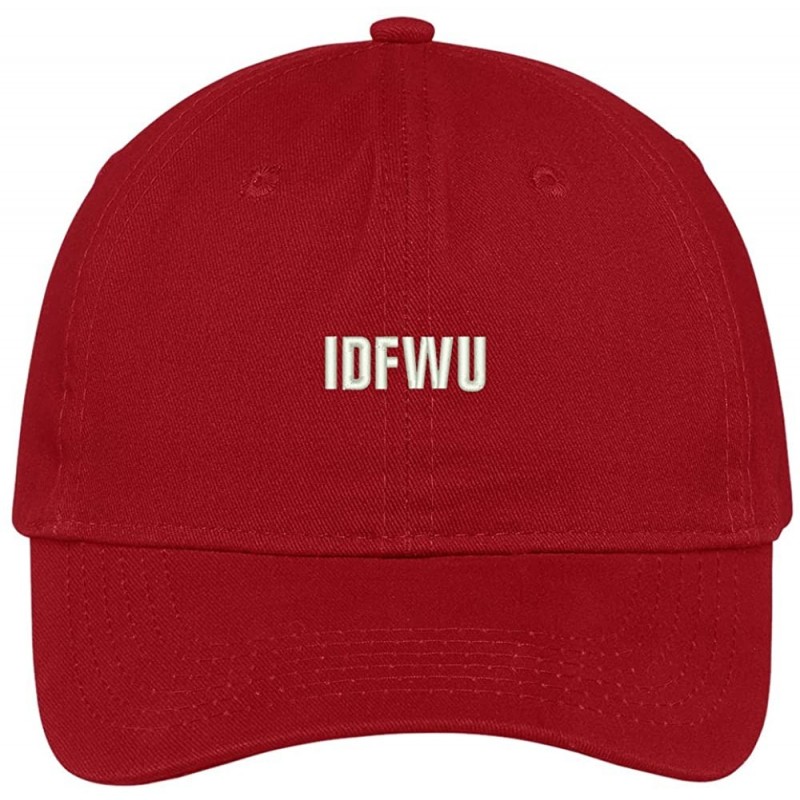 Baseball Caps IDFWU Embroidered Brushed Cotton Adjustable Cap Dad Hat - Red - CX12MS0FHL3 $19.67