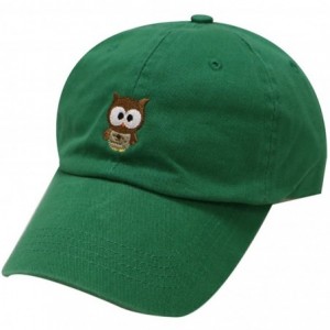 Baseball Caps Cute Owl Cotton Baseball Cap - Kelly Green - CZ12JGTORN3 $10.52