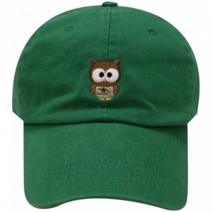 Baseball Caps Cute Owl Cotton Baseball Cap - Kelly Green - CZ12JGTORN3 $10.52