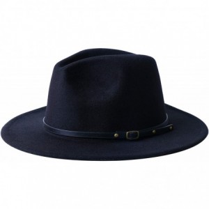 Fedoras Wide Brim Fedora Hats for Women Dress Hats for Men Two Tone Panama Hat with Belt Buckle/Bowknot Band - CD18QRCCCAS $3...