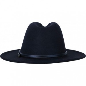 Fedoras Wide Brim Fedora Hats for Women Dress Hats for Men Two Tone Panama Hat with Belt Buckle/Bowknot Band - CD18QRCCCAS $3...