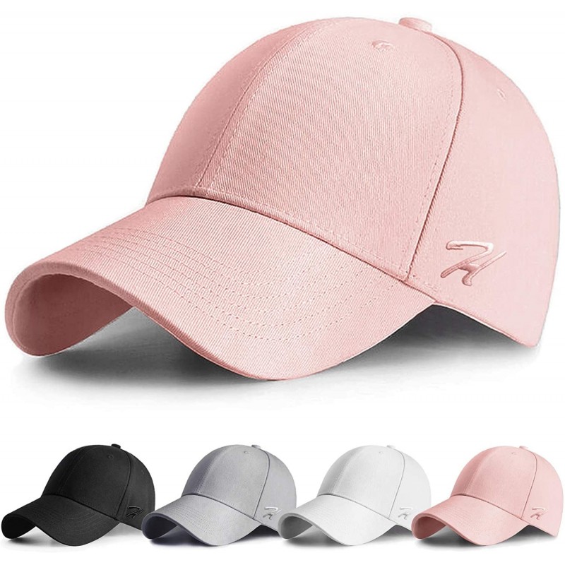 Baseball Caps Baseball Cap Men Women Baseball Hat Adjustable Cotton Caps for Men Running Cycling Hiking Golf Drive - Pink - C...