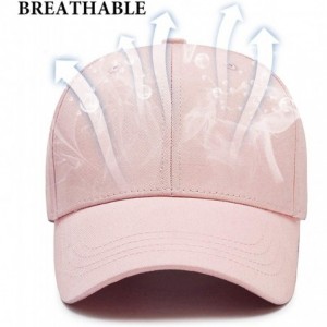 Baseball Caps Baseball Cap Men Women Baseball Hat Adjustable Cotton Caps for Men Running Cycling Hiking Golf Drive - Pink - C...