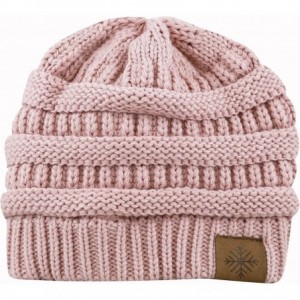 Skullies & Beanies Unisex Winter Chunky Soft Cable Knit Beanie Winter Hat - Indi Pink - CX12MAR27NU $11.48
