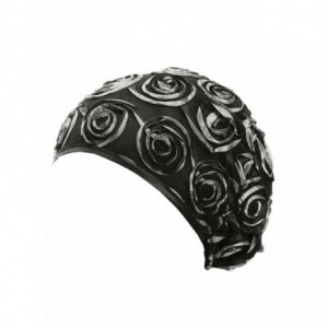 Headbands Lightweight Stretchable Floral Accent Mesh Headwrap Turban- Black/Silver - Black/Silver - CC11ZEER859 $18.88