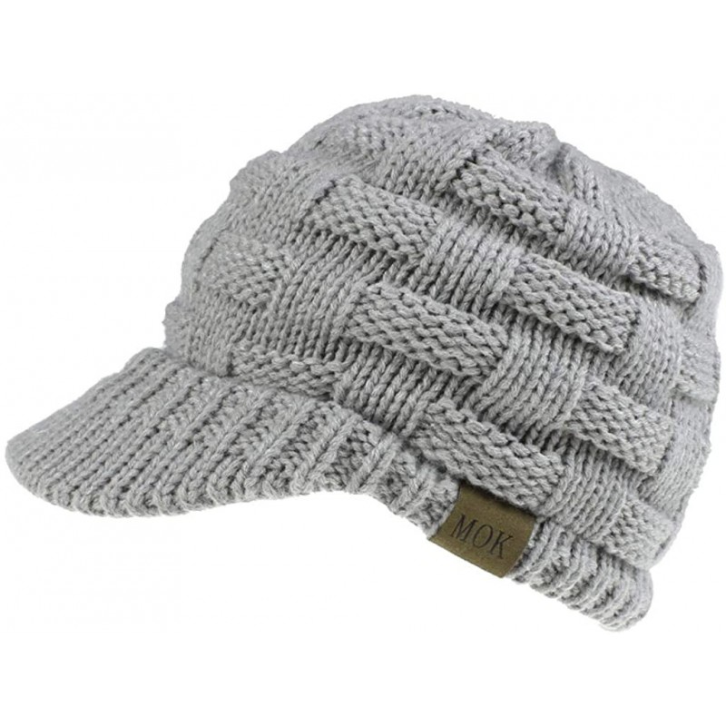 Skullies & Beanies Ponytail Cap with Drop Down Ear Warmer- Slouchy Knitted Beanie Hat for Women - Gray - CX18YR4S0RL $11.40