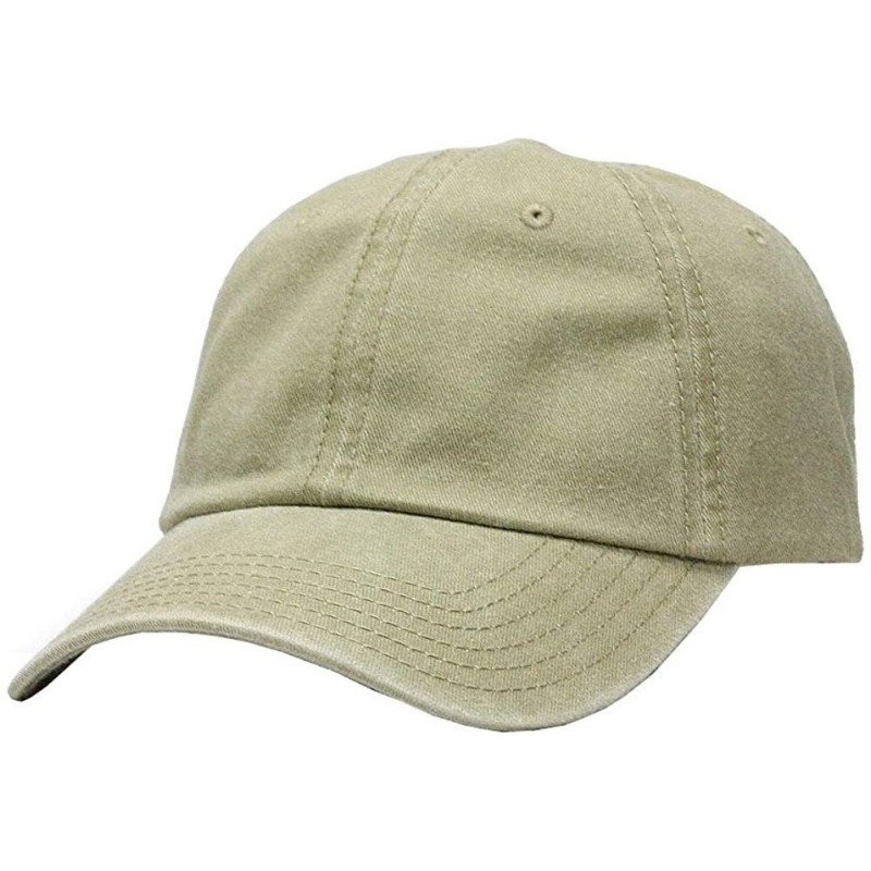 Baseball Caps Vintage Year Plain Washed Cotton Adjustable 6 Panel Dad Hat Baseball Cap - Khaki - CK12NTPCNL1 $9.50