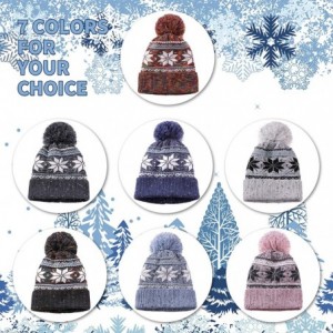 Skullies & Beanies Women Girl Winter Hats Knit Soft Warm Earflap Hood Cozy Large Snowflake Beanie - Gray Without Braid - C718...