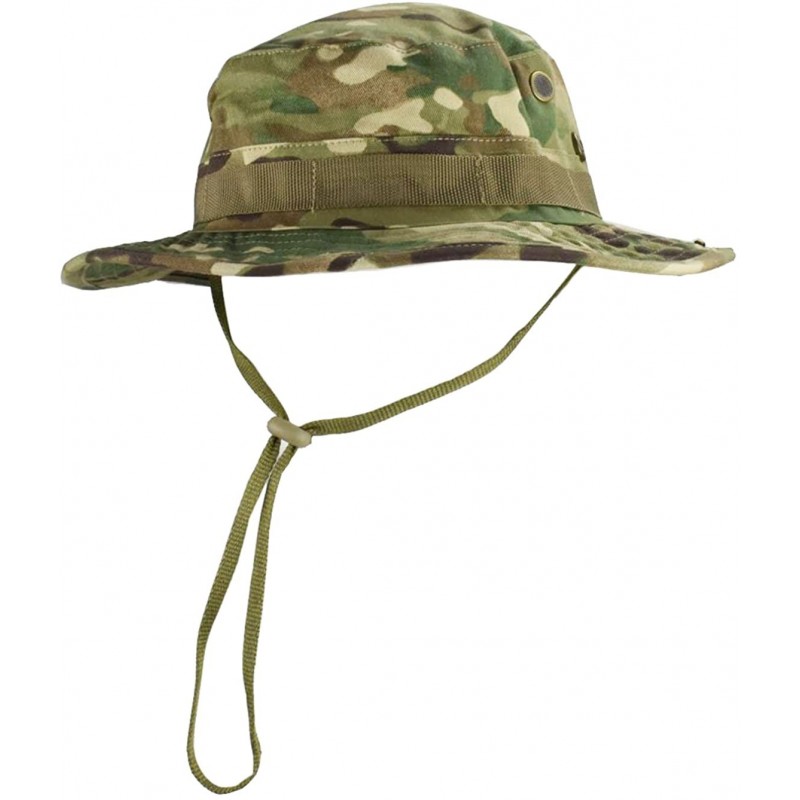 Sun Hats Men's Camo Boonie Hat Fishing Sun Hat Wide Brim Bucket Hat with Adjustable Strap - Mulicam - CR18EHC3QHT $13.94