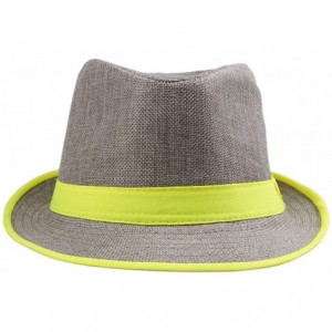 Fedoras Men's Messer 20's Neon Strip Bootlegger Gangster Fedora Hat - Yellow - CG11WVAVXS1 $10.61