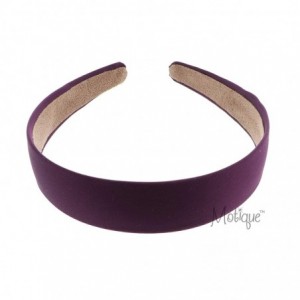 Headbands Purple 1 Inch Satin Hard Headband - Purple - CP196DLT2CN $6.98
