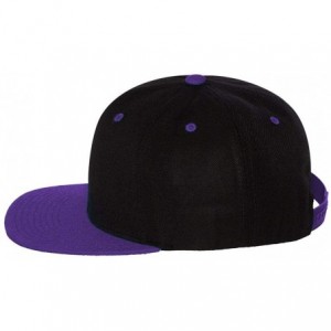 Baseball Caps Classics Flat Bill Snapback Cap - 6089M - Black/ Purple - C811CYQ72MJ $20.38