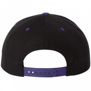 Baseball Caps Classics Flat Bill Snapback Cap - 6089M - Black/ Purple - C811CYQ72MJ $10.19