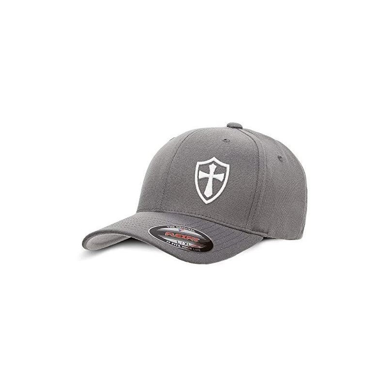 Baseball Caps Crusader Knights Templar Cross Baseball Hat - Grey / White - CN12LG3S2XD $28.41