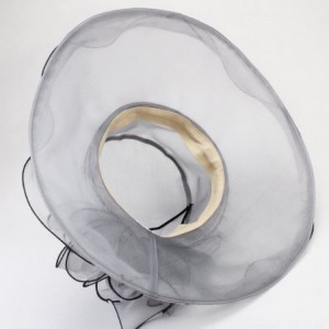 Sun Hats Organza Fascinator Hats for Women Derby Church Kentucky Tea Party Wide Brim Bridal Wedding Hat - Grey - CC18DM3WGR2 ...