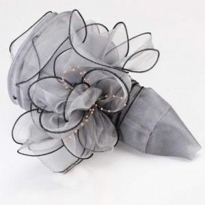 Sun Hats Organza Fascinator Hats for Women Derby Church Kentucky Tea Party Wide Brim Bridal Wedding Hat - Grey - CC18DM3WGR2 ...