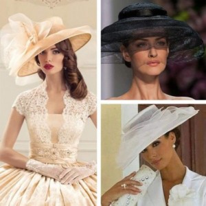 Sun Hats Organza Fascinator Hats for Women Derby Church Kentucky Tea Party Wide Brim Bridal Wedding Hat - Grey - CC18DM3WGR2 ...