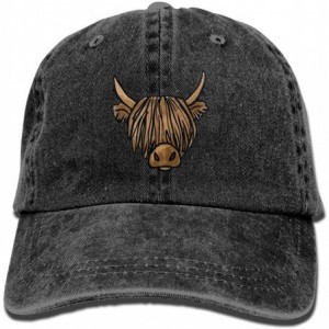 Baseball Caps Cowboy Hat Cap For Men Women Highland Scottish Cow - Black - CX18CEN2SSY $17.18