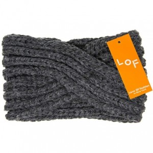 Cold Weather Headbands Women's Winter Knitted Headband Ear Warmer Head Wrap (Flower/Twisted/Checkered) - Dark Gray - CN18HD6M...