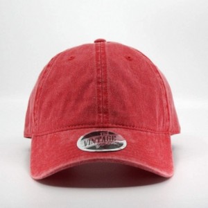 Baseball Caps Vintage Washed Cotton Twill Adjustable Dad Hat Baseball Cap - Red - CF12KP99HZB $9.90