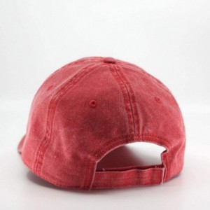 Baseball Caps Vintage Washed Cotton Twill Adjustable Dad Hat Baseball Cap - Red - CF12KP99HZB $9.90