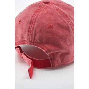 Baseball Caps Vintage Washed Cotton Twill Adjustable Dad Hat Baseball Cap - Red - CF12KP99HZB $9.90