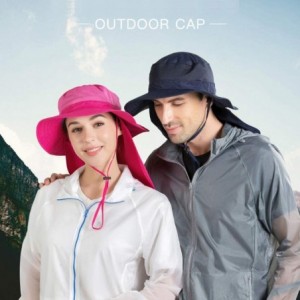 Sun Hats Fisherman Hat Sun Protection Hat Outdoor Wide Side Mesh Fishing Hat for Outdoor Fishing Hiking Travel - Blue - CW18T...