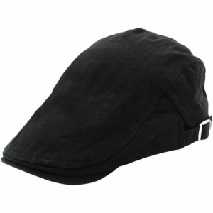 Newsboy Caps Women Men's Cotton Flat Cap Hat Newsboy Hunting Hat Cabbie Gatsby Cap - Black Style 2 - CG187GMDWEA $21.52
