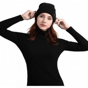 Skullies & Beanies Beanie Hat Men Women for Winter- Soft&Warm Skull Knit Hat Cap- Thick Cuffed Acrylic Headwear - The Black -...