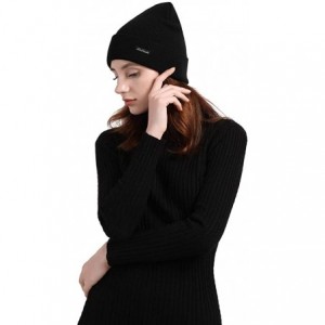 Skullies & Beanies Beanie Hat Men Women for Winter- Soft&Warm Skull Knit Hat Cap- Thick Cuffed Acrylic Headwear - The Black -...