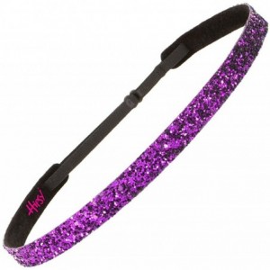 Headbands Girl's Adjustable NO Slip Bling Glitter Skinny Headband Gift Packs - Skinny Black/Fuchsia/Gunmetal 3pk - CV12G0IFCQ...