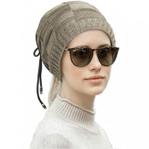 Skullies & Beanies Beanie Hat for Women and Men Slouchy Beanie Cap Winter Warm Hats Knit Thick Skull Cap - Khaki - CG18XQCWY4...