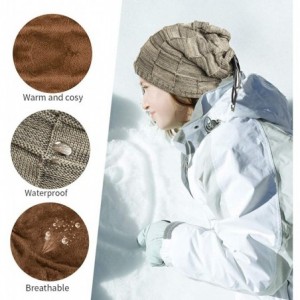 Skullies & Beanies Beanie Hat for Women and Men Slouchy Beanie Cap Winter Warm Hats Knit Thick Skull Cap - Khaki - CG18XQCWY4...