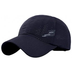 Baseball Caps Womens Mens Breathable Running Golf Tennis Travel Baesball Quick-Dry Sun Cap Hat - Dark Blue - CF183GQRUMK $11.33