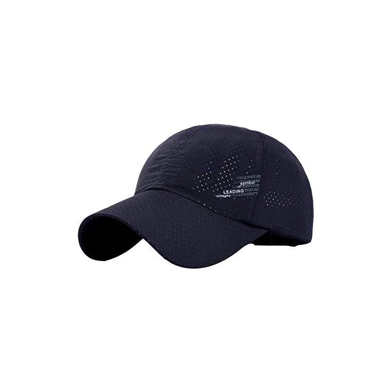 Baseball Caps Womens Mens Breathable Running Golf Tennis Travel Baesball Quick-Dry Sun Cap Hat - Dark Blue - CF183GQRUMK $11.33