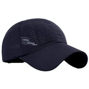 Baseball Caps Womens Mens Breathable Running Golf Tennis Travel Baesball Quick-Dry Sun Cap Hat - Dark Blue - CF183GQRUMK $11.33