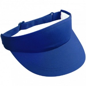 Visors Deluxe Cotton Twill Solid Color Sun Visors - Navy - CD11U5JYAZX $22.43