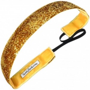 Headbands Womens Girls Headband - Non-Slip Velvet-Lined Sparkly Hairband - Viva Diva Gold 1-Inch - C111GJYSHPX $17.70