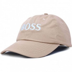 Baseball Caps BOSS Baseball Cap Dad Hat Mens Womens Adjustable - Khaki - CT18M9N3U9Y $10.18