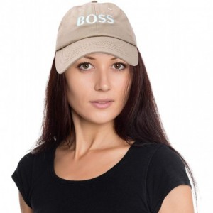 Baseball Caps BOSS Baseball Cap Dad Hat Mens Womens Adjustable - Khaki - CT18M9N3U9Y $10.18