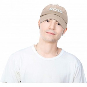 Baseball Caps BOSS Baseball Cap Dad Hat Mens Womens Adjustable - Khaki - CT18M9N3U9Y $10.18