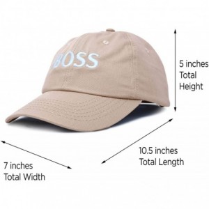 Baseball Caps BOSS Baseball Cap Dad Hat Mens Womens Adjustable - Khaki - CT18M9N3U9Y $10.18