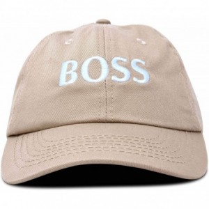 Baseball Caps BOSS Baseball Cap Dad Hat Mens Womens Adjustable - Khaki - CT18M9N3U9Y $10.18