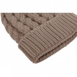 Skullies & Beanies Winter Wonderland Splash Patterned Thick Knit Fleece Lined Snow Beanie Hats - Khaki - CM18KY7HTGM $10.39