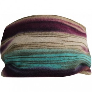 Skullies & Beanies Womens Winter Fleece Rainbow Stripes Slouchy Baggy Beanie Hat Cap Hood Hairband - Purple - CE12EQ4PUE3 $9.48